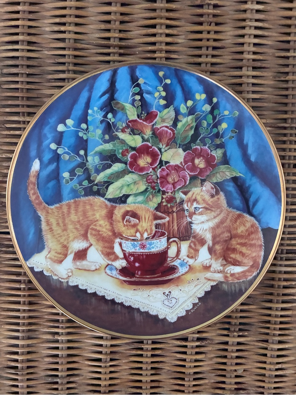 “Tea for Two” limited edition collector’s plate for Franklin Mint Heirloom